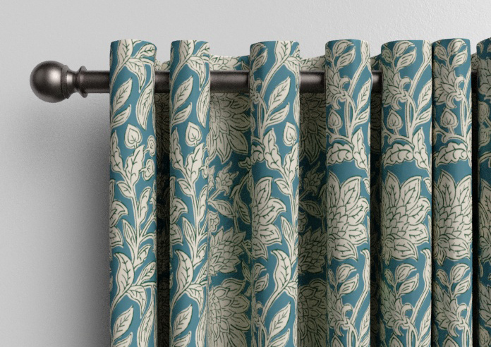 Land & Shore Rowallane, Teal - Made to Measure Curtains - Image 12